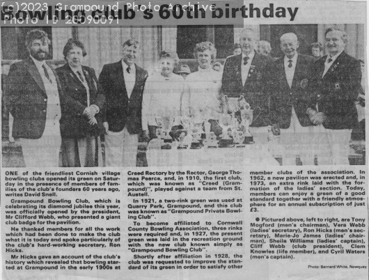 Picture of Bowling club in the press