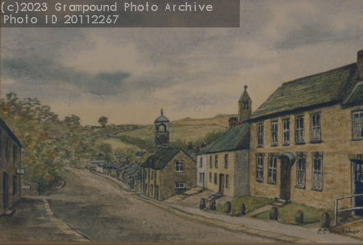 Picture of Grampound Watercolour Fore Street 1980s