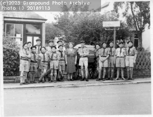 Picture of Scouts outside the barber's shop and Trevail